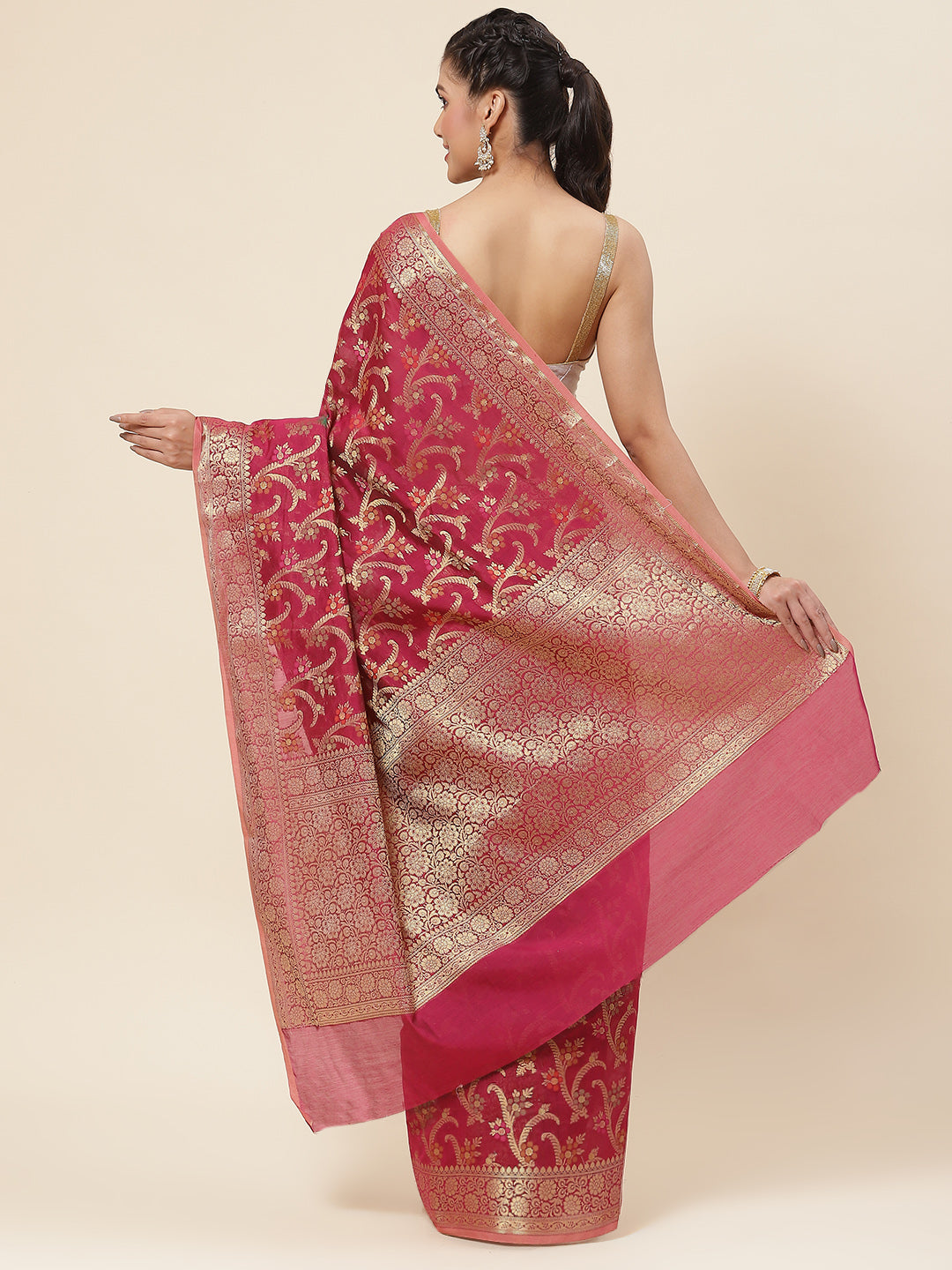 Zari Jaal Woven Cotton Saree