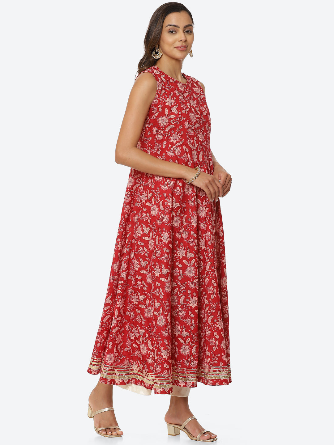 Printed Cotton Double Layered Anarkali Kurta