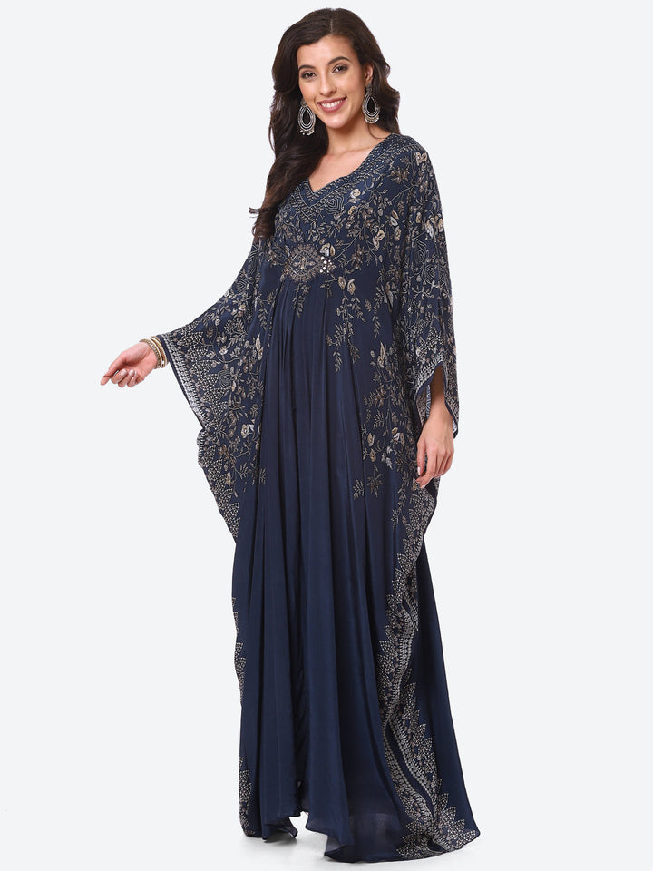 Printed Crepe Kaftan Dress