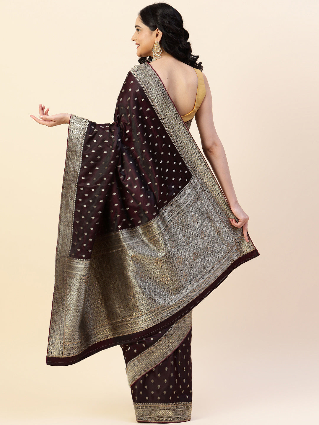 Swarovski Embroidered Satin Saree