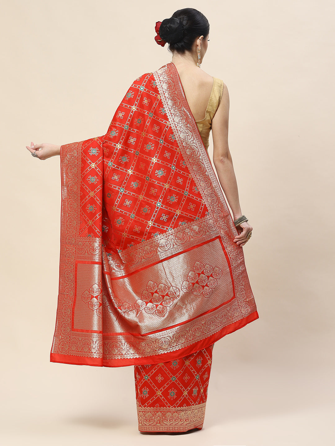 Zari Jaal Woven Art Silk Banarsi Saree