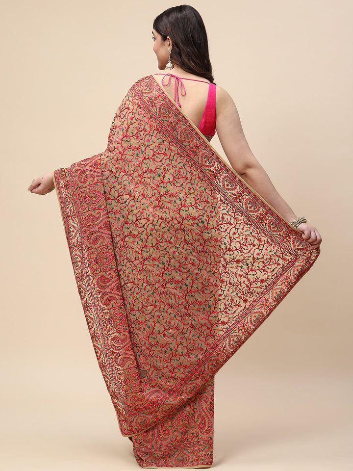 Resham Jaal Embroidered Georgette Saree