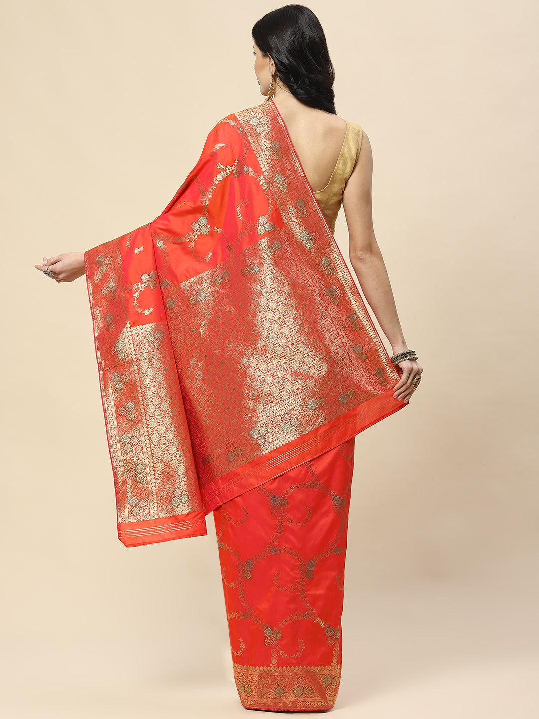 Zari Jaal Woven Art Silk Banarsi Saree