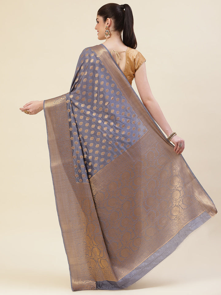 Zari Border Booti Handloom Woven Saree