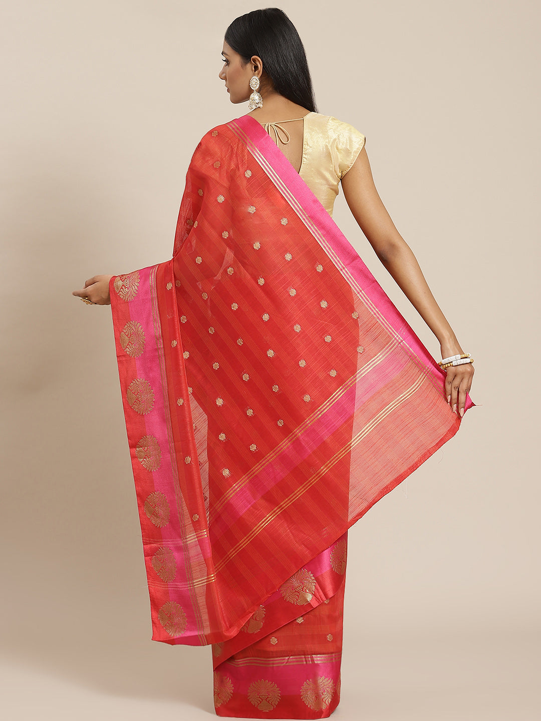 Zari Border Cotton Woven Saree