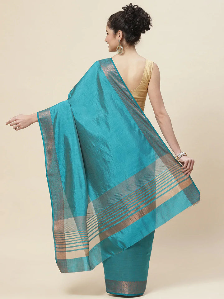 Zari Border Booti Handloom Woven Saree