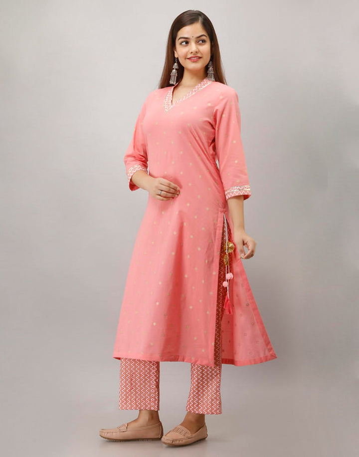 Printed Cotton Kurti With Pant