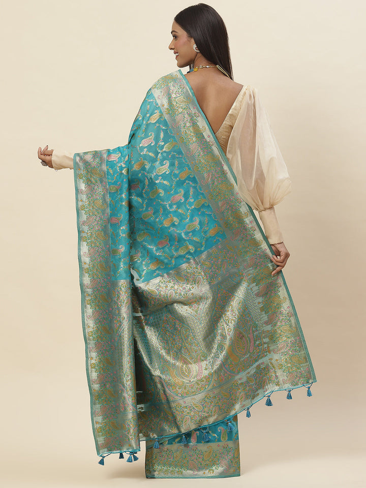 Zari Jaal Woven Organza Saree