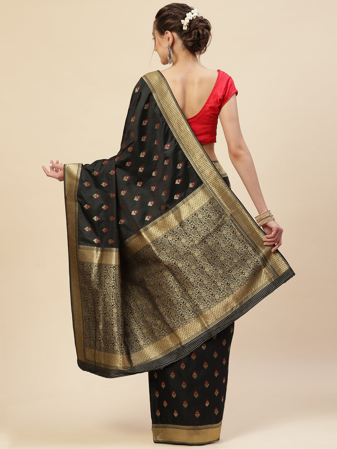 Floral Stone Jaal Banarasi Woven Saree