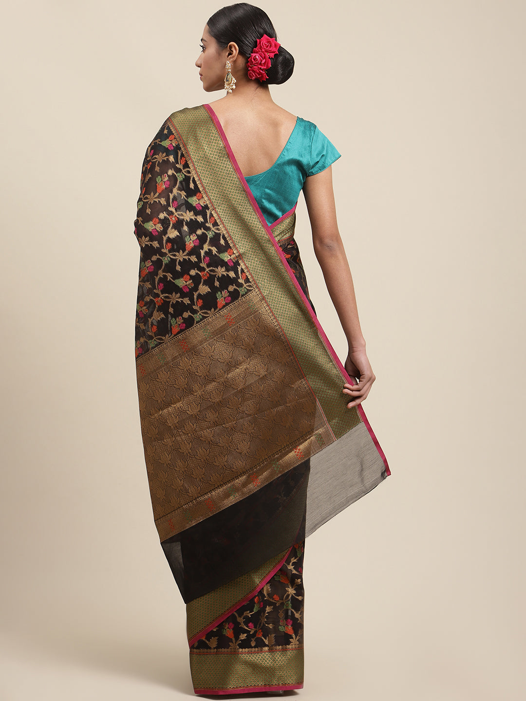 Zari Jaal Cotton Woven Saree