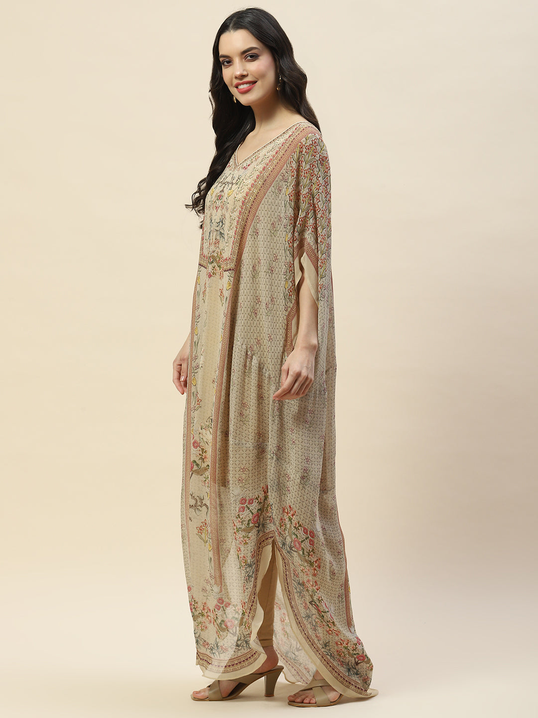 Digital Print Georgette Kaftan Kurta