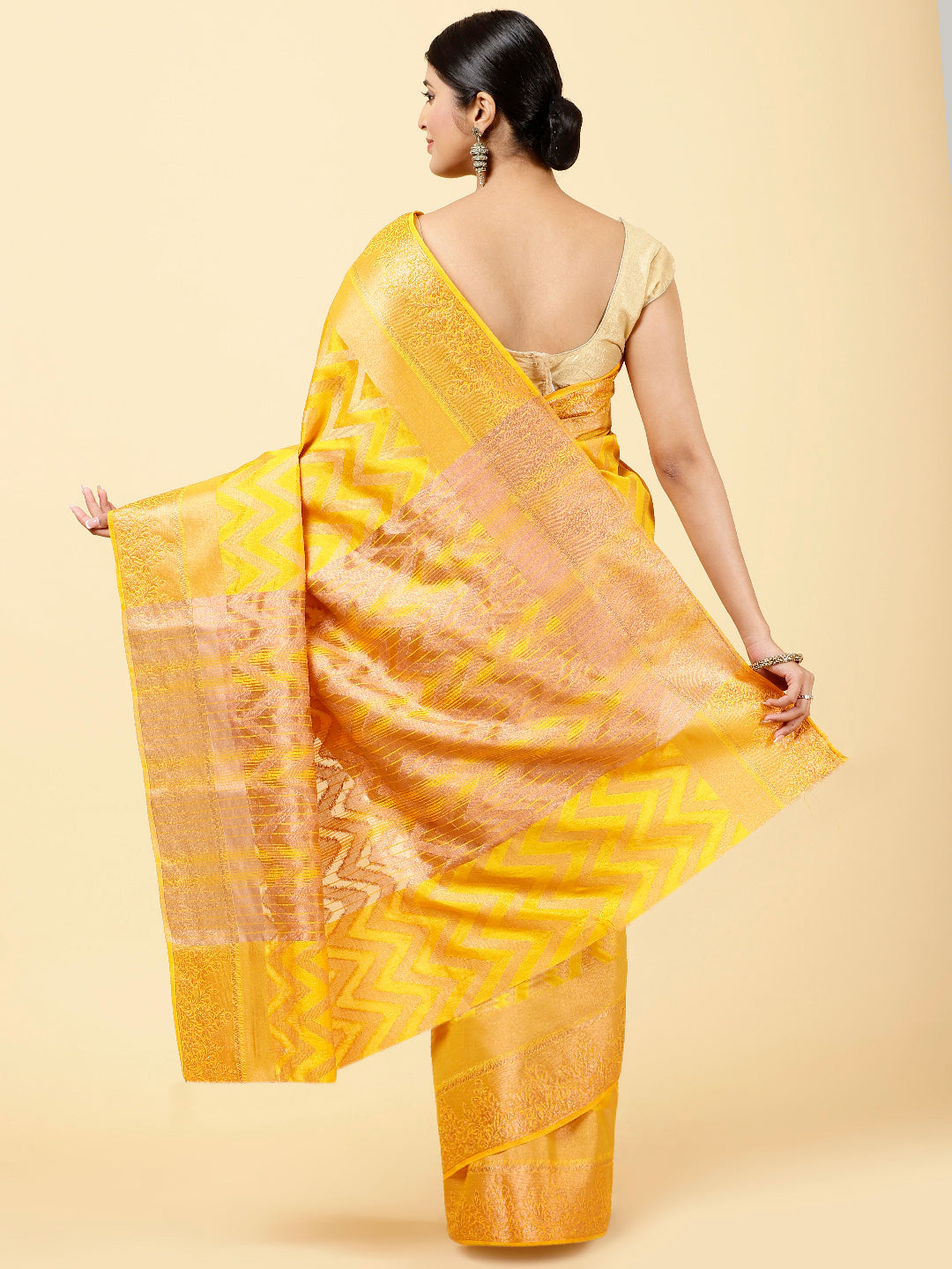 Zari Jaal Woven Handloom Saree
