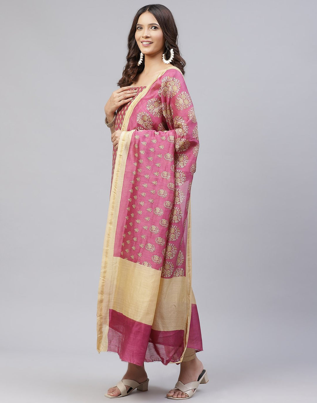 Fine Chanderi Printed Suit Piece