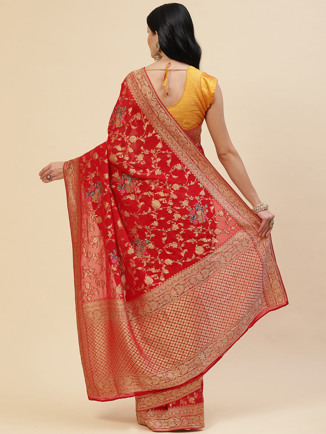 Floral Meenakari Georgette Saree