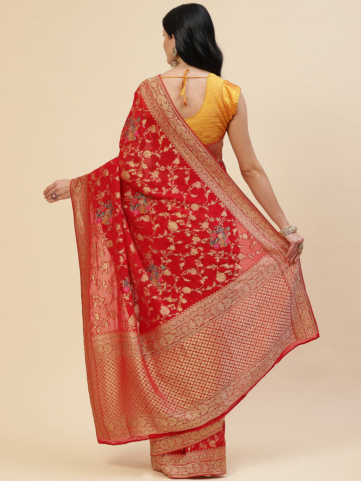 Floral Meenakari Georgette Saree