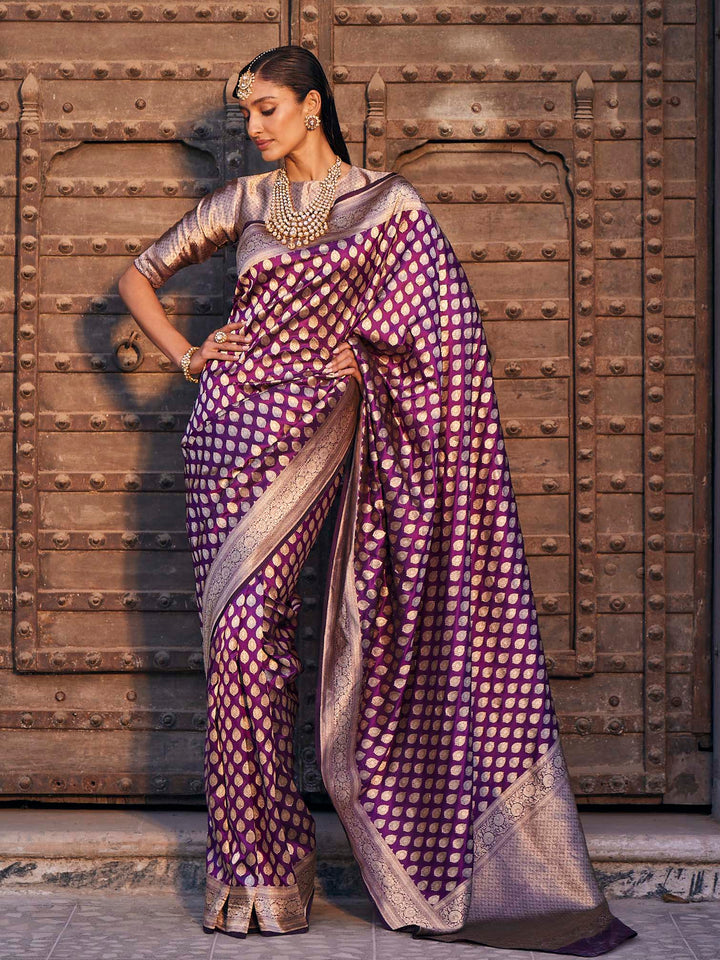 Zari Booti Banarasi Woven Saree