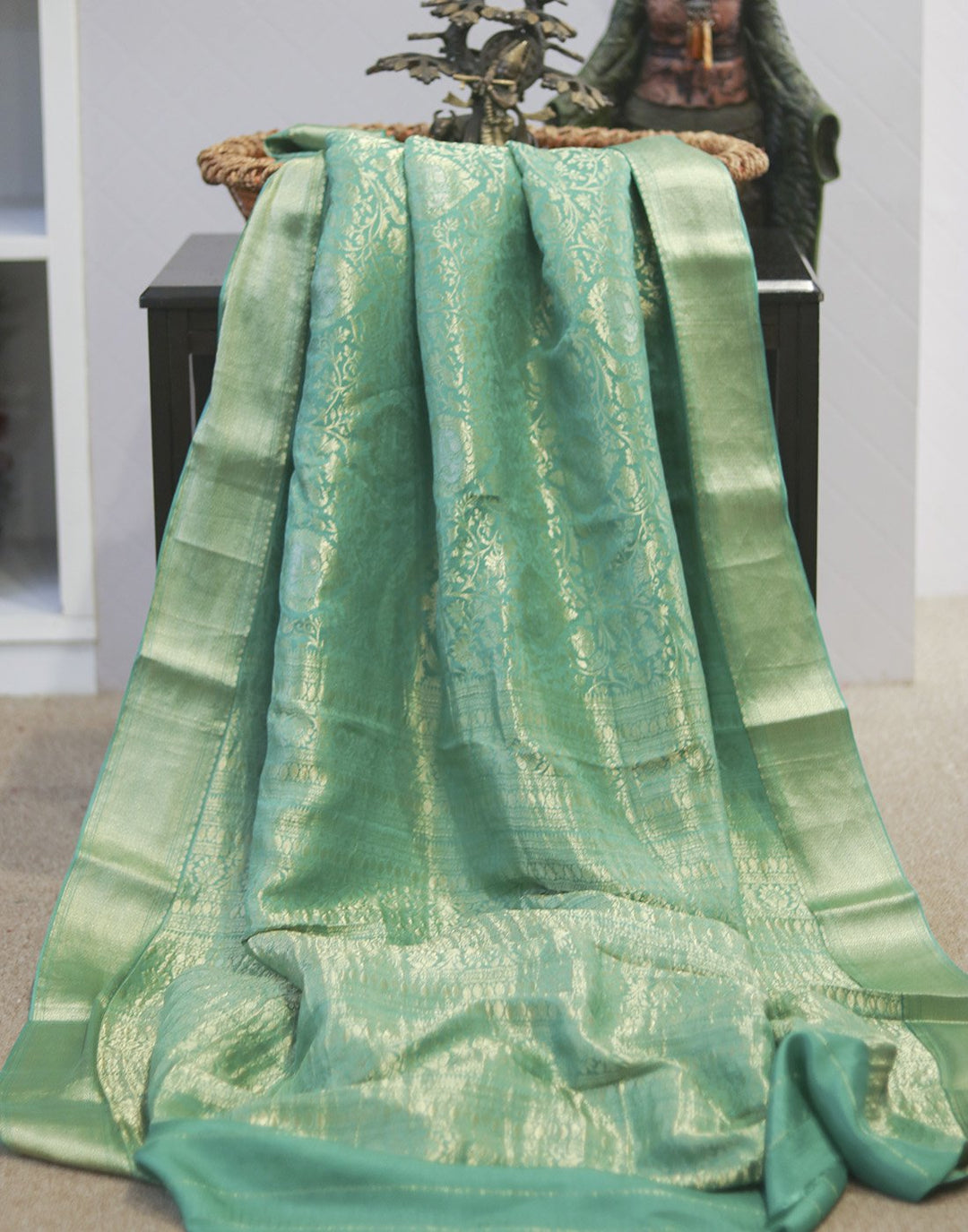 MBZ Meena Bazaar-Zari Jaal Crepe Saree