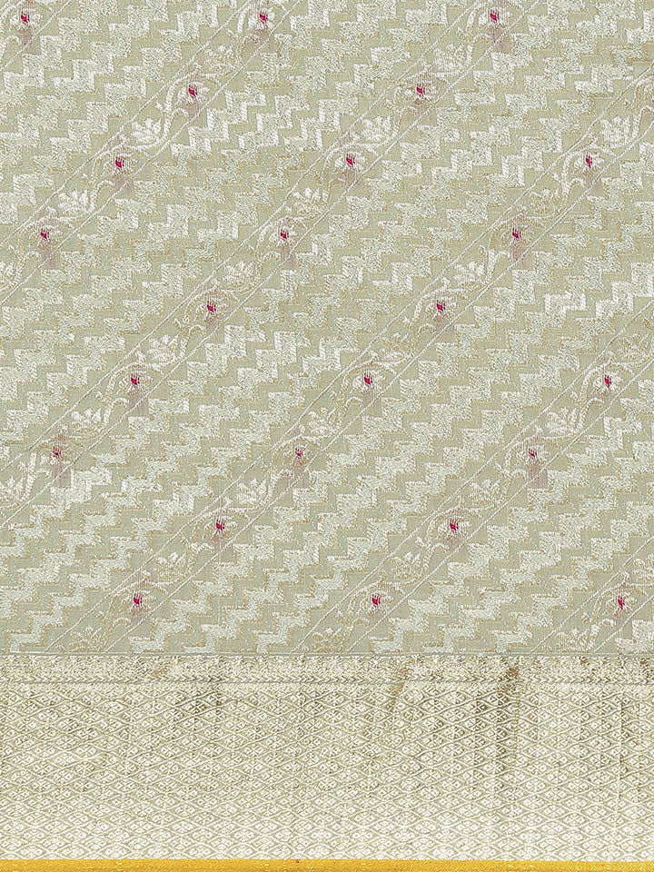Brocade Zari Jaal Crepe Plain Saree