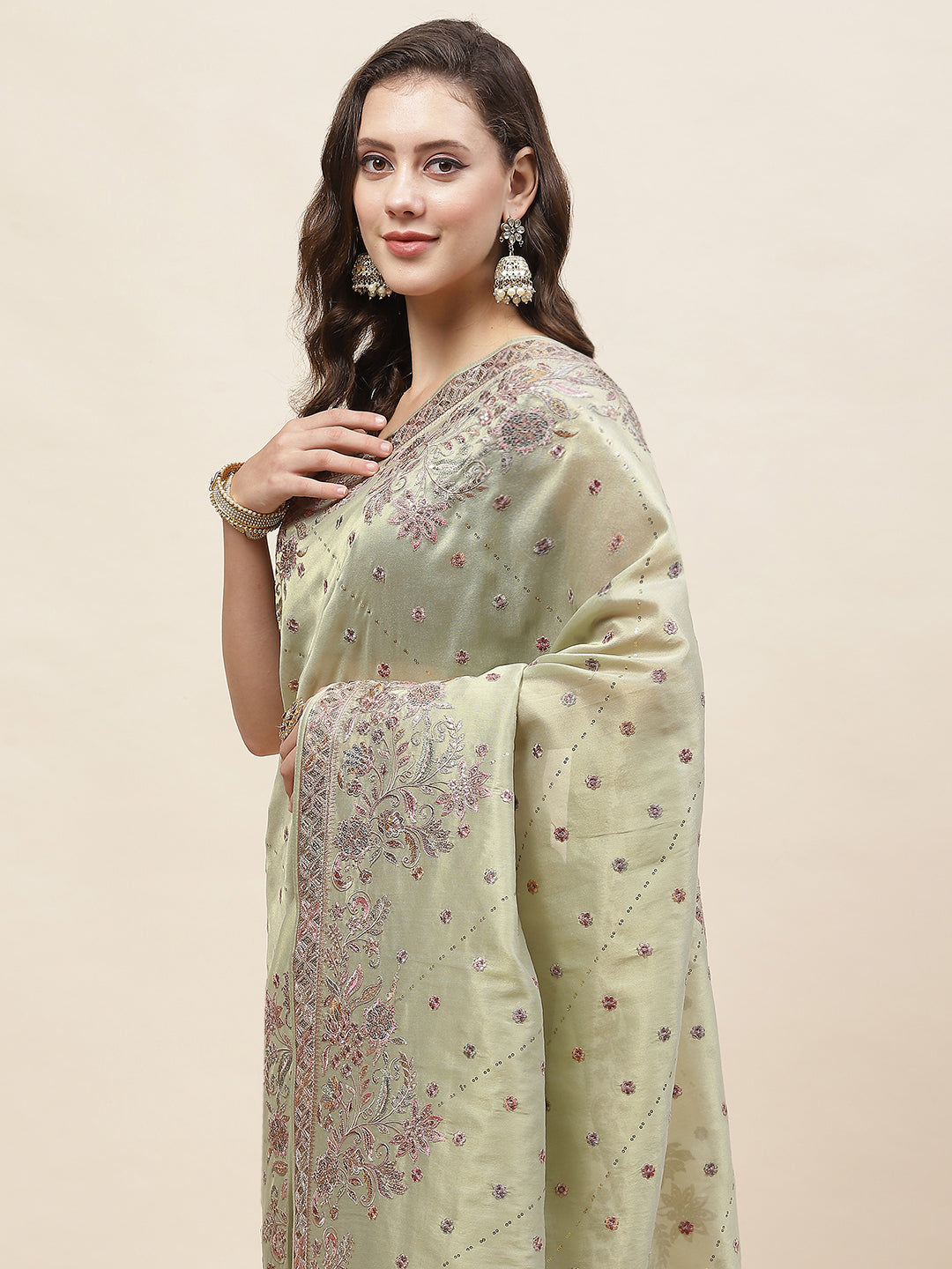 Resham Jaal Embroidery Banarsi Saree