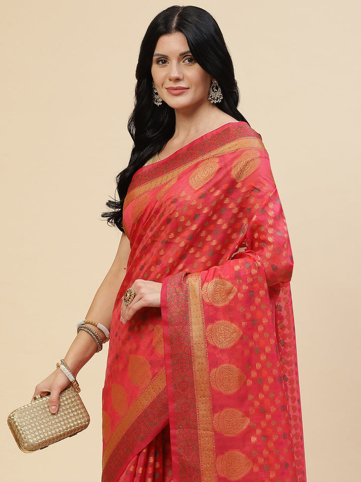 Stone Booti Cotton Woven Saree