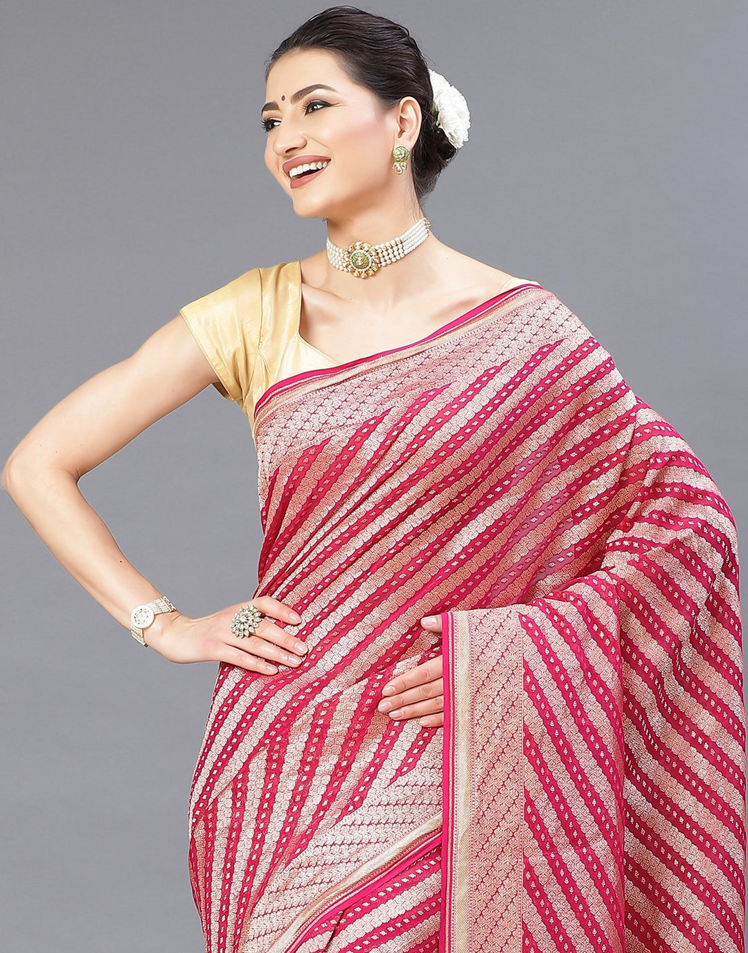 Georgette Banarasi Khaddi Saree