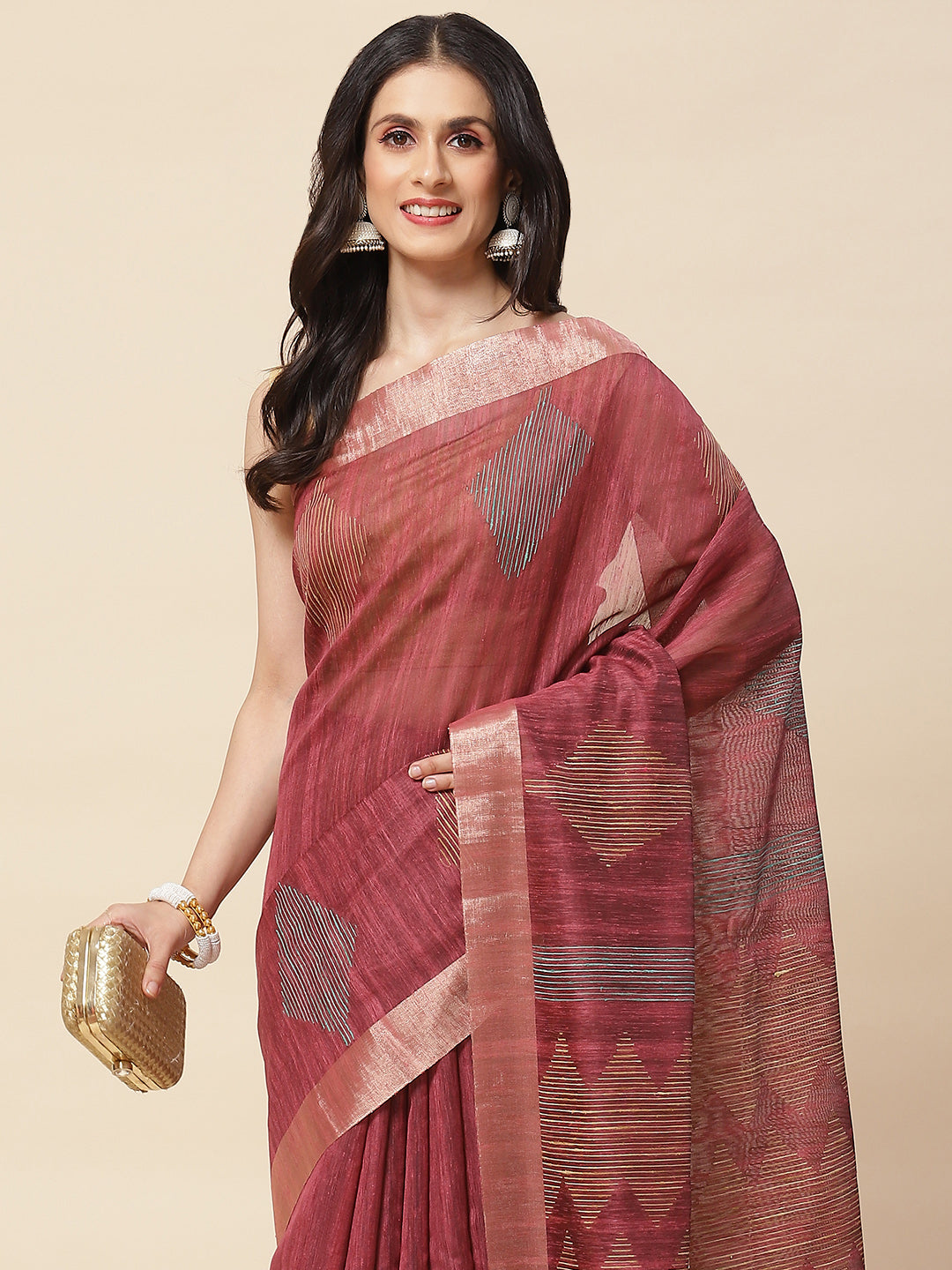 Plain Zari Border Woven Cotton Saree
