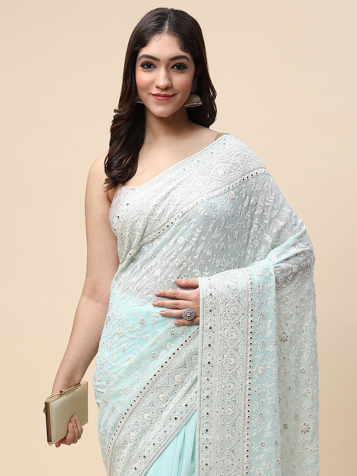 Embroidered Georgette Saree
