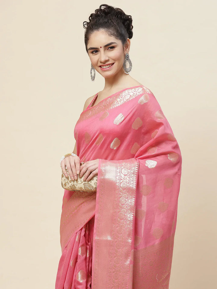 Zari Booti Cotton Woven Saree