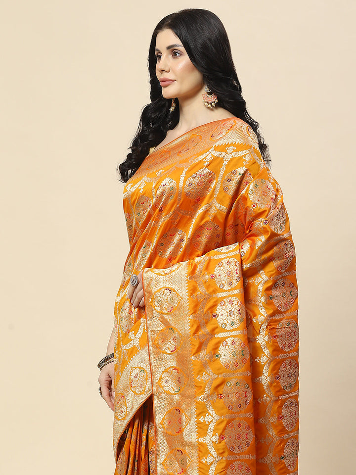 Zari Jaal Woven Art Silk Banarsi Saree