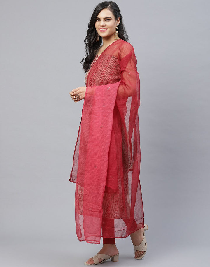 Chanderi Embroidered Suit Piece