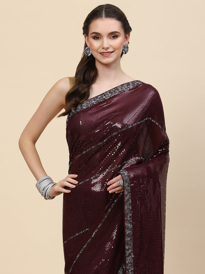 Sequin Embroidered Georgette Saree