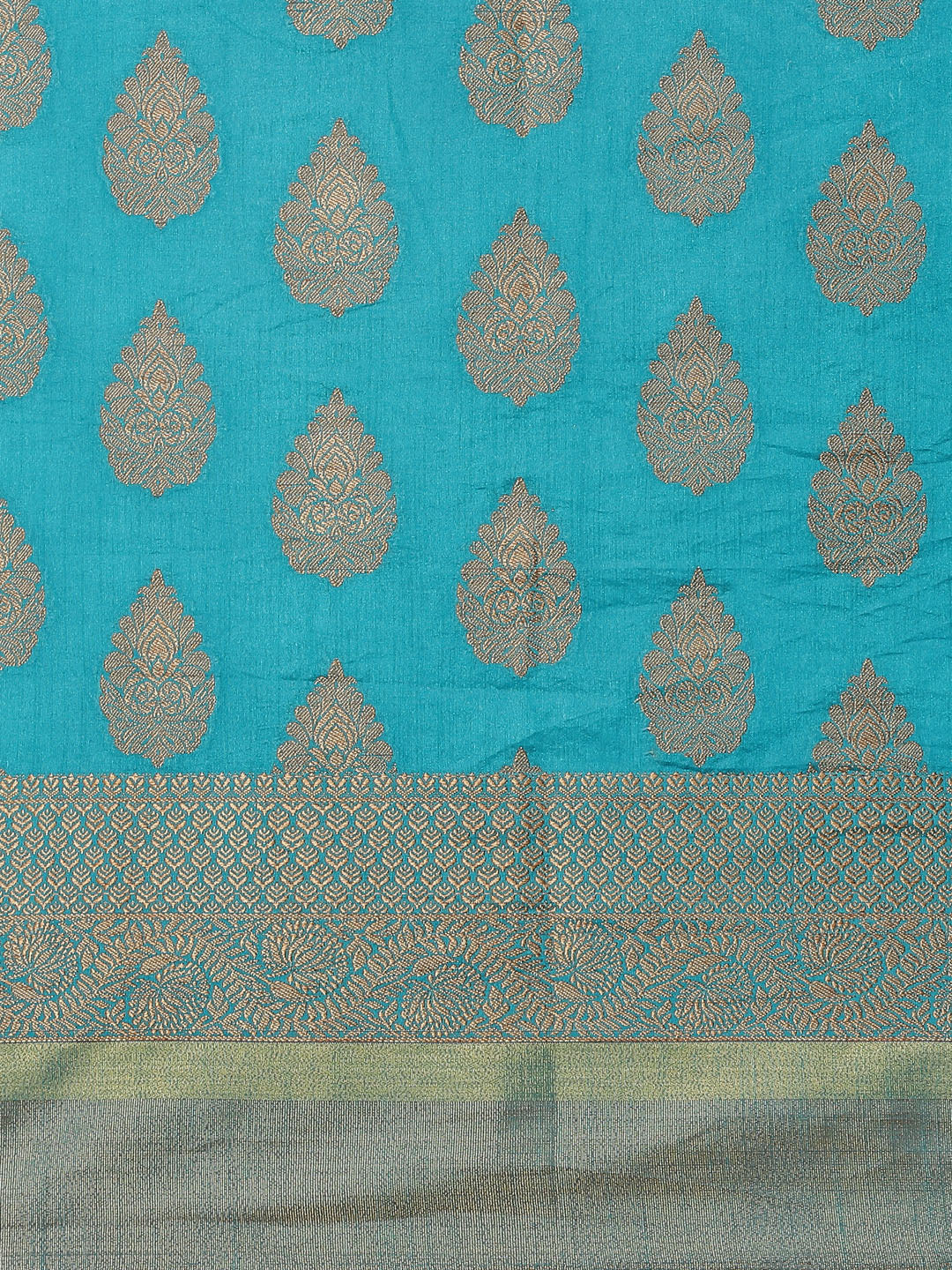 Zari Border Booti Art Handloom Woven Saree