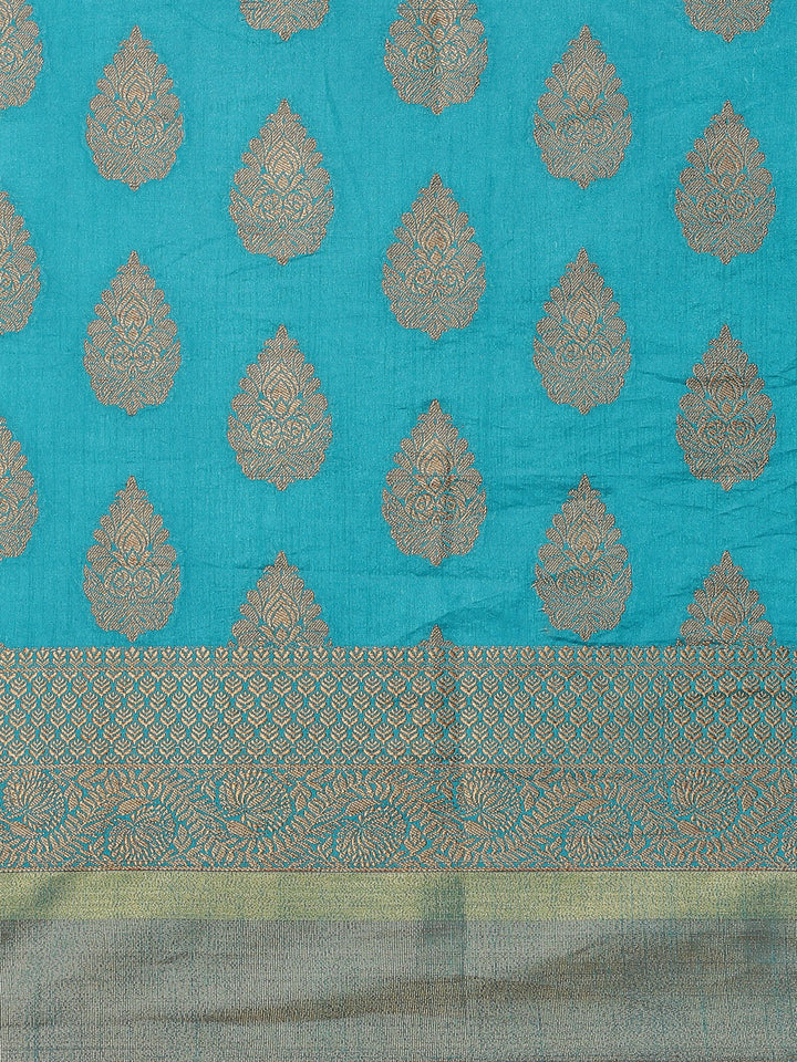 Zari Border Booti Art Handloom Woven Saree