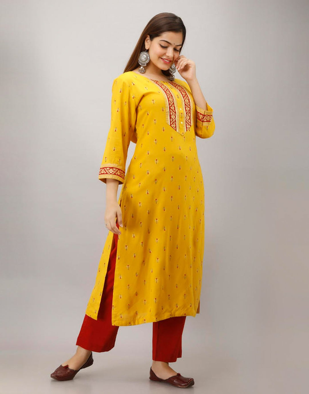 Printed Cotton Kurti With Pant