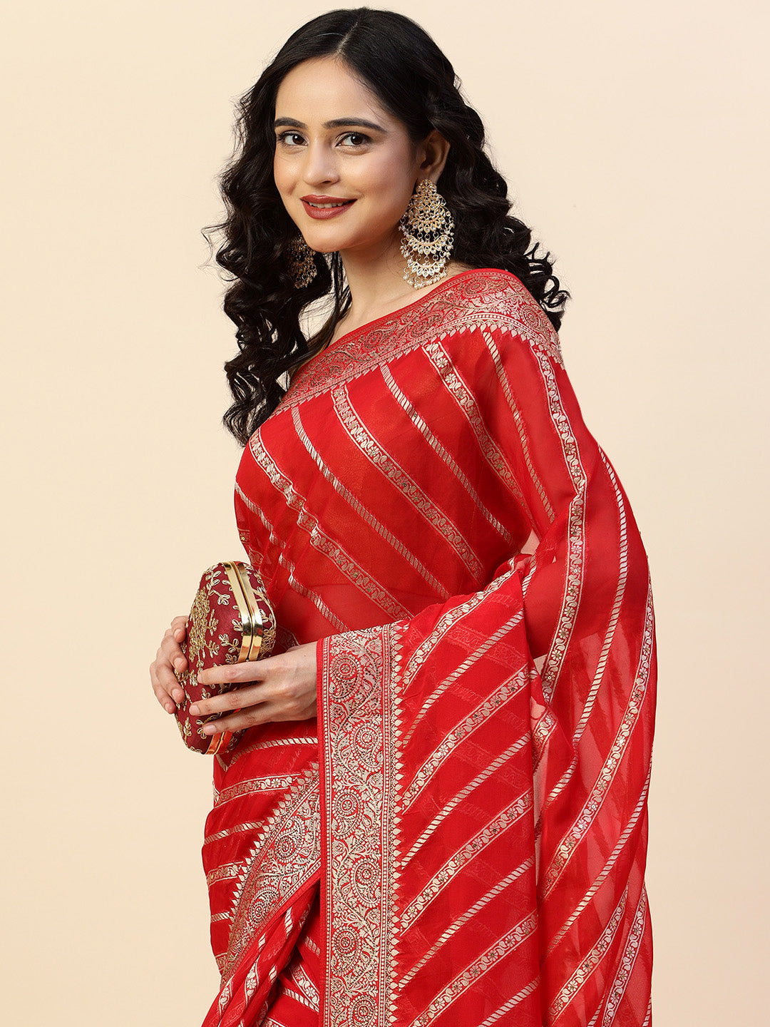 Swarovski Embroidered Organza Saree