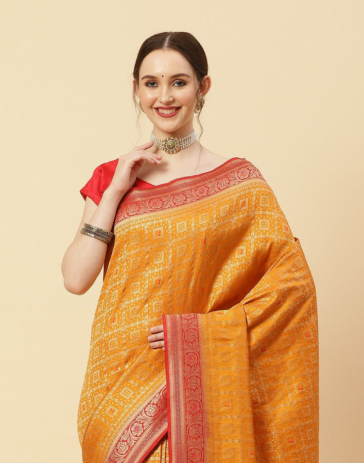 Woven Zari Jaal Art Handloom Saree