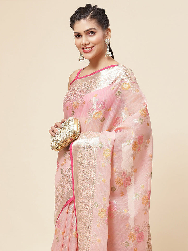 Floral Jaal Woven Cotton Saree