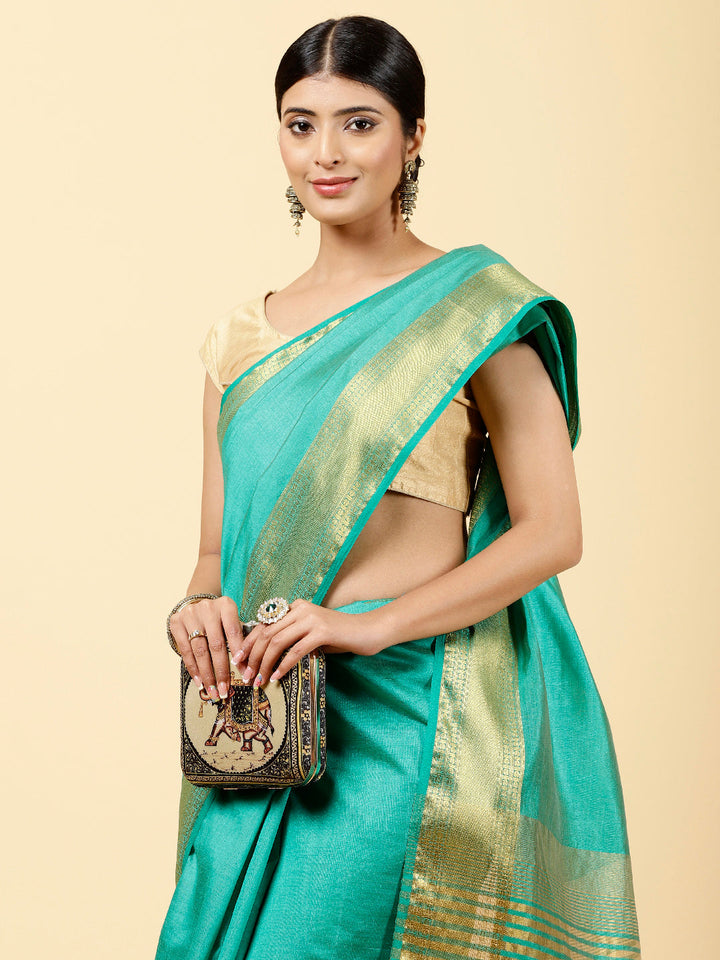 Zari Jaal Woven Handloom Saree
