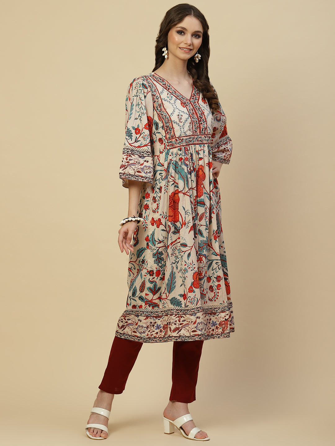 Floral Printed Cotton Kurta
