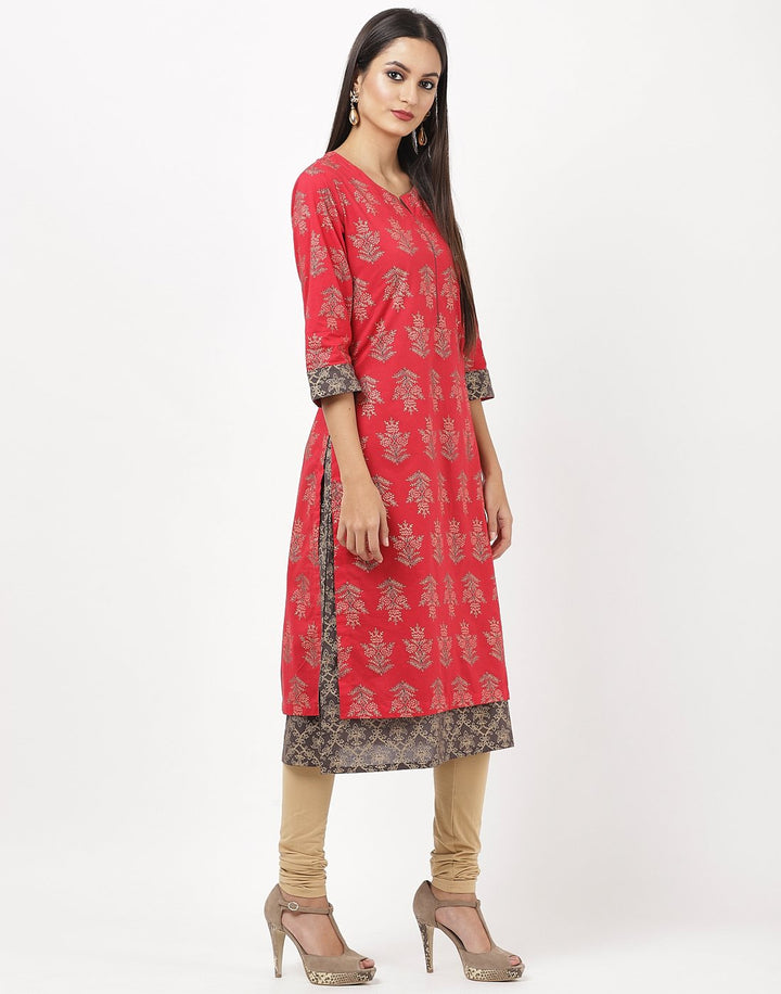 Red Cotton Kurti