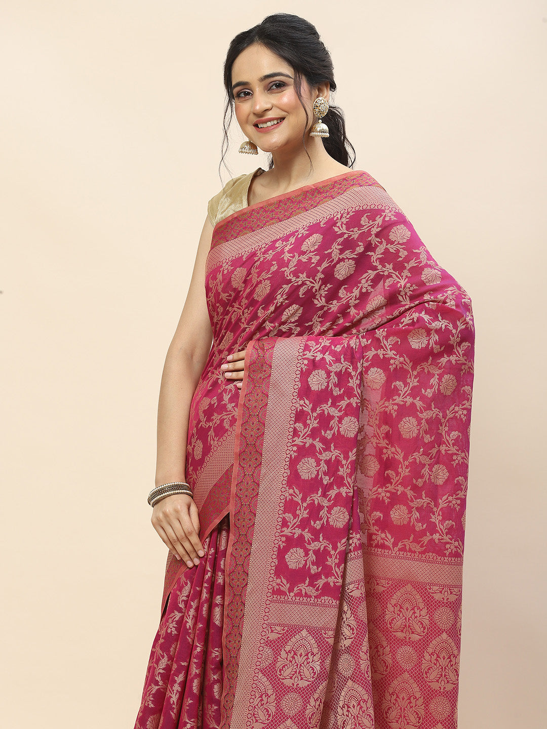 Resham Jaal Woven Cotton Saree