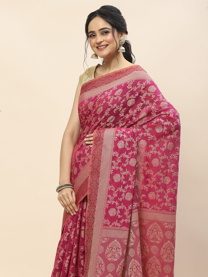 Resham Jaal Woven Cotton Saree