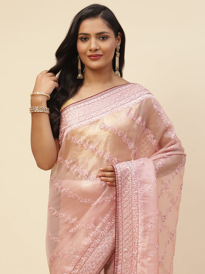 Cutdana Embroidered Organza Saree
