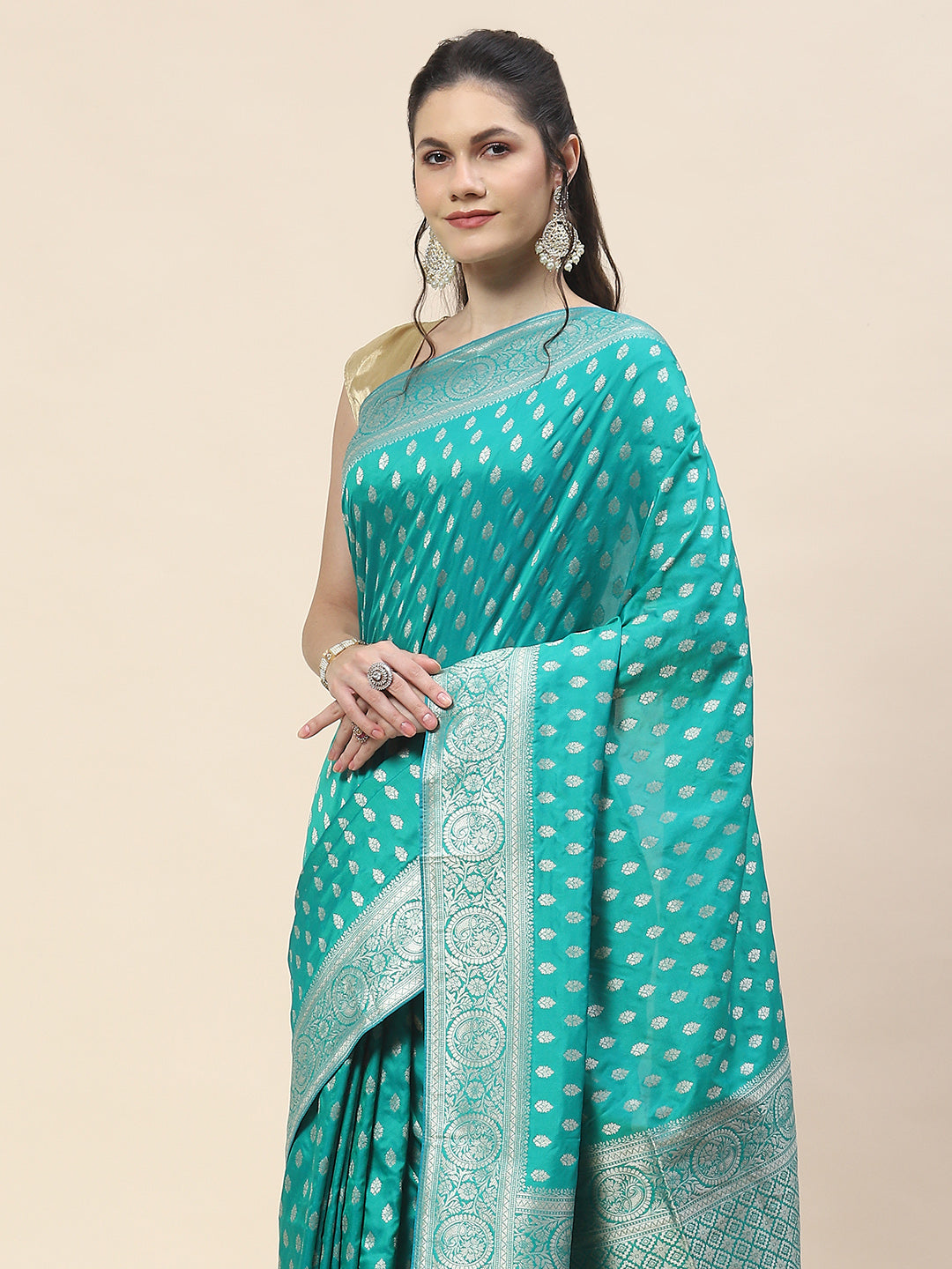 Zari Booti Woven Art Silk Banarsi Saree