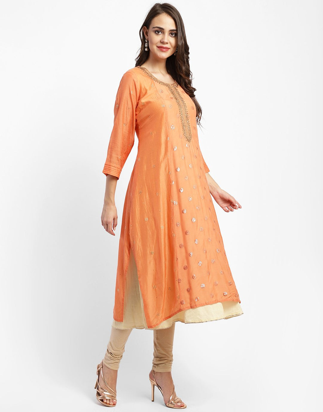 Printed Cotton Chanderi Kurti