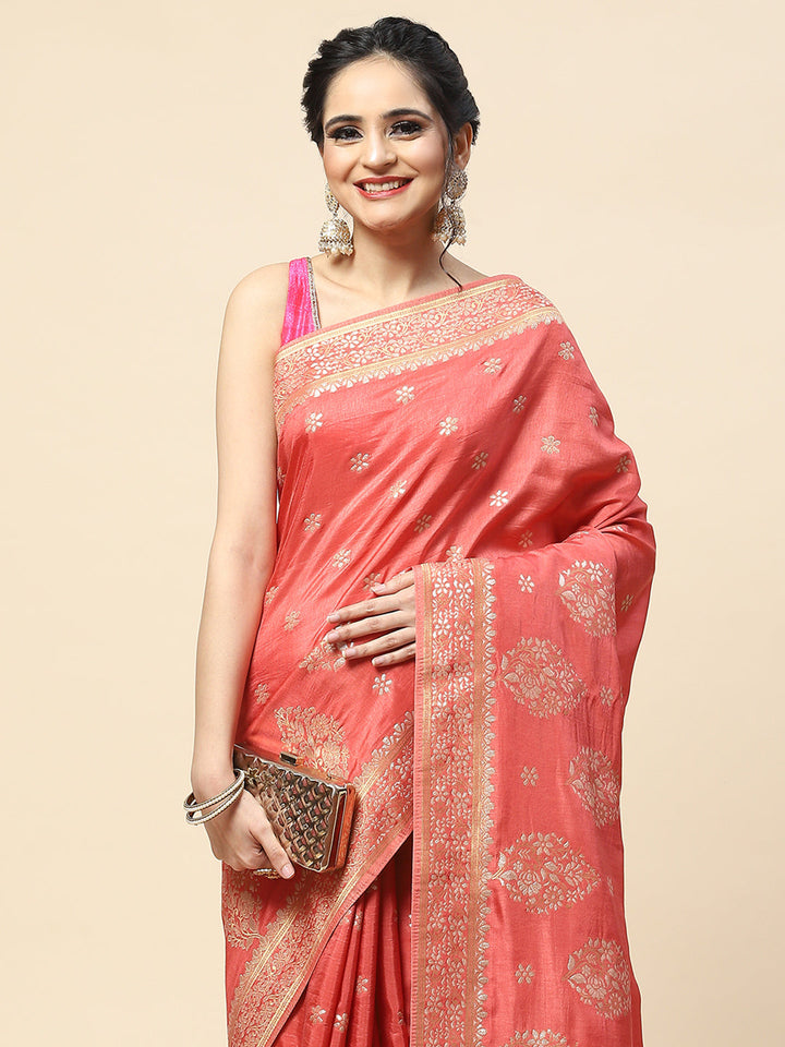 Zari Booti Woven Handloom Saree