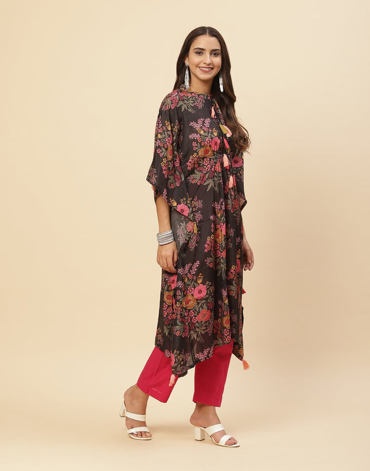 Floral Printed Cotton Muslin Kaftan