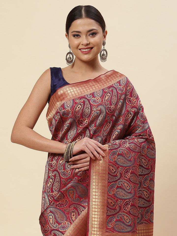 Zari Jaal Handloom Woven Saree