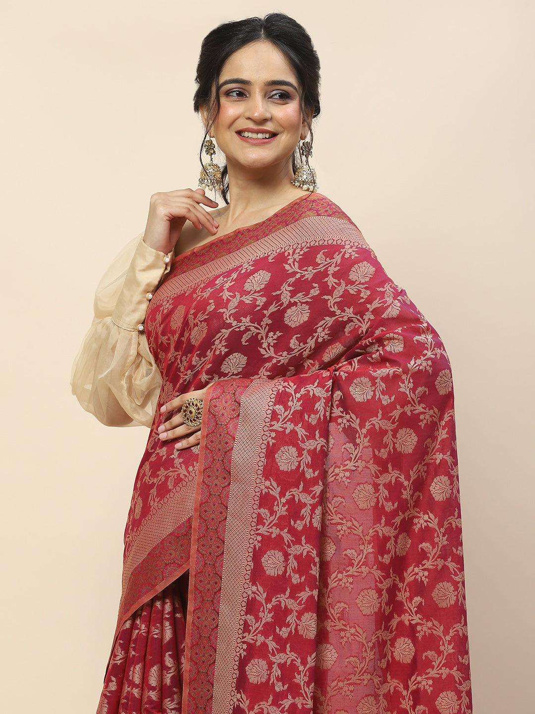 Resham Jaal Woven Cotton Saree