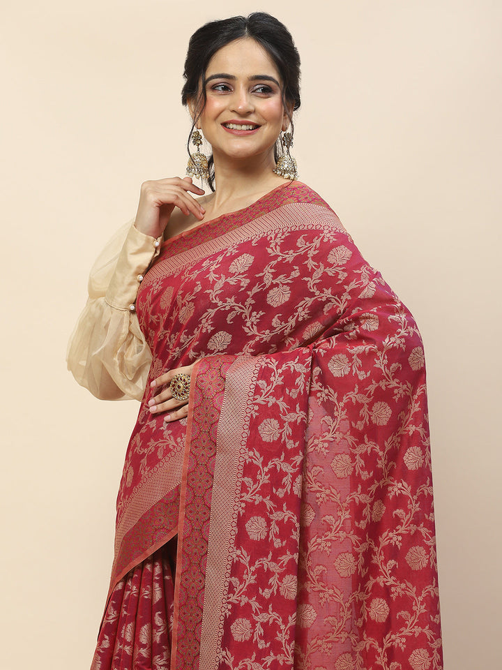 Resham Jaal Woven Cotton Saree